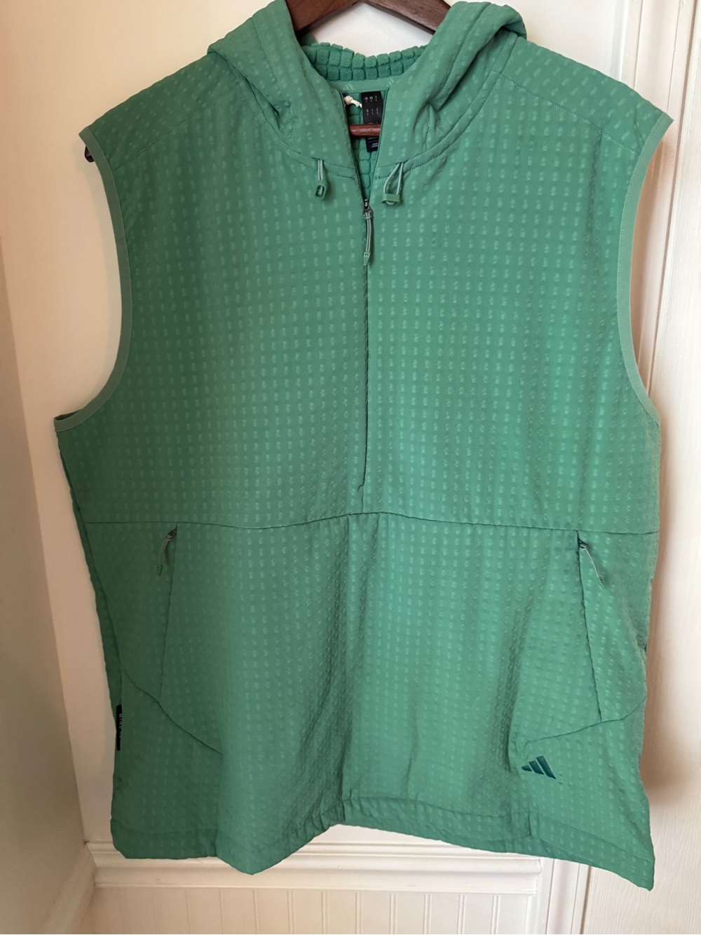 Green Adidas Men's Ultimate365 Tour WIND.RDY half-zip vest Size Large NWT